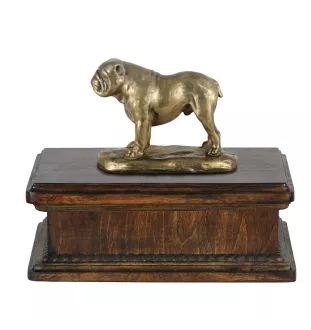 Bulldog, English Bulldog, British Bulldog - urn for dog ashes, classic urn with a statuette, elegant urn with a dog by Art-Dog brand
