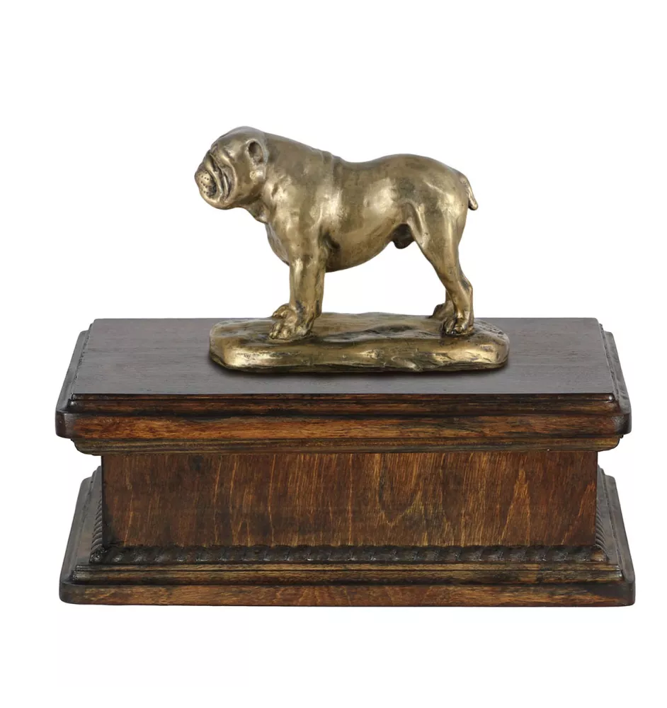 Bulldog, Bulldog anglais - urne pour cendres de chien, urne classique avec une statuette, urne élégante avec un chien de la marque Art-Dog