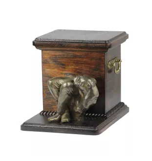 Bulldog - urn for dog ashes with a statuette, elegant urn for a dog, unique urn with a bust of a dog by Art-Dog brand