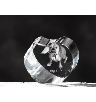 Buldog serce kryształowe z psem Art-Dog