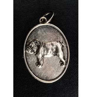 Bulldog, Englische Bulldogge I - Halskette mit Hund, Anhänger für Hundemama, einzigartiger Schmuck der Marke Art-Dog