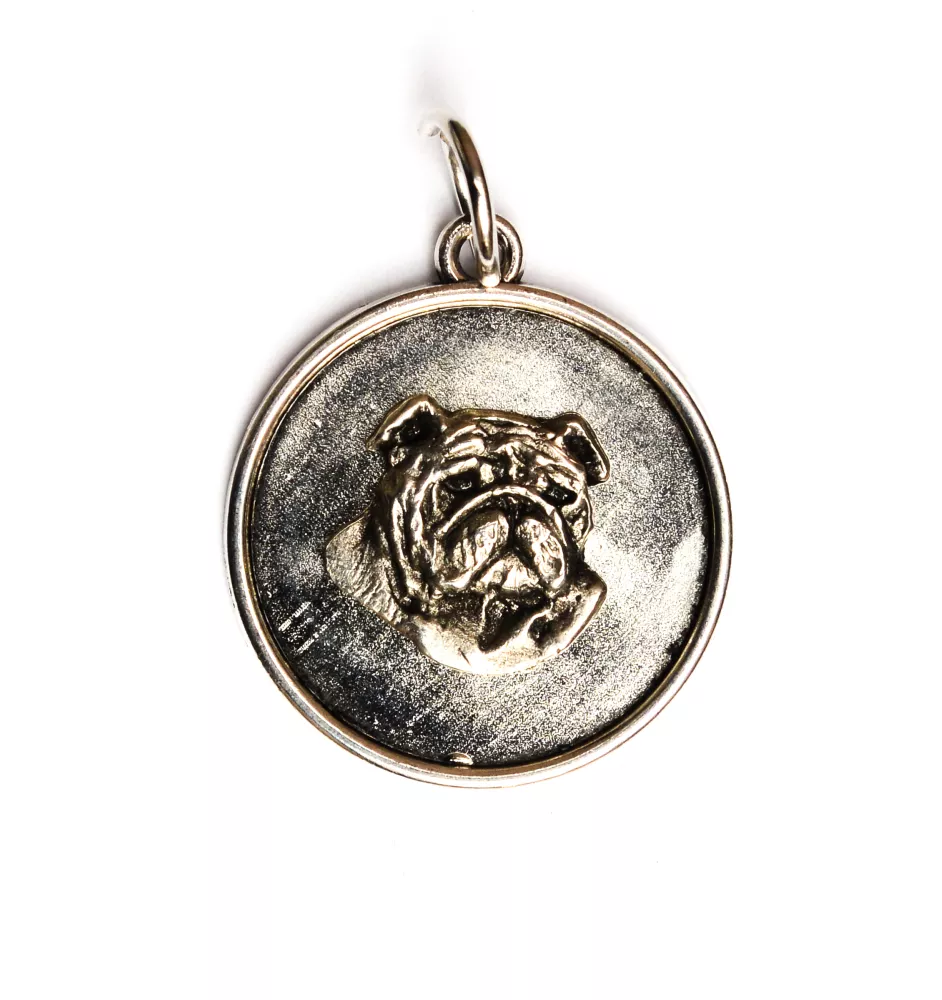 Bulldog, Englische Bulldogge II - Halskette mit Hund, Anhänger für Hundemama, einzigartiger Schmuck der Marke Art-Dog