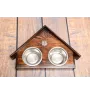 Bulldog, English Bulldog, British Bulldog I - wooden stand with bowls for a dog, decorative dog bowls, a gift for adopting a dog from the Art-Dog brand