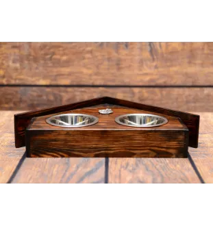 Bulldog, Englische Bulldogge I - Holzständer mit Schalen für Hunde, dekorative Hundeschalen, Geschenk zur Adoption eines Hundes von der Marke Art-Dog