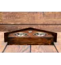 Bulldog, English Bulldog, British Bulldog I - wooden stand with bowls for a dog, decorative dog bowls, a gift for adopting a dog from the Art-Dog brand