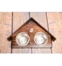 Bulldog, Bulldog anglais III - support en bois avec des bols pour chien, bols pour chien décoratifs, cadeau pour l'adoption d'un chien de la marque Art-Dog