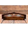 Bulldog, English Bulldog, British Bulldog III - wooden stand with bowls for a dog, decorative dog bowls, a gift for adopting a dog from the Art-Dog brand