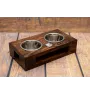 Bulldog, English Bulldog, British Bulldog I - wooden stand with bowls for a dog, steel dog bowls, a gift for adopting a dog from the Art-Dog brand