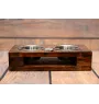 Bulldog, English Bulldog, British Bulldog II - wooden stand with bowls for a dog, steel dog bowls, a gift for adopting a dog from the Art-Dog brand