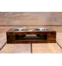 Bulldog, English Bulldog, British Bulldog III - wooden stand with bowls for a dog, steel dog bowls, a gift for adopting a dog from the Art-Dog brand