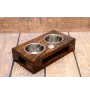 Bulldog, Englische Bulldogge III - Holzständer mit Näpfen für Hunde, Edelstahlnäpfe, Geschenk zur Adoption eines Hundes von der Marke Art-Dog