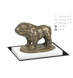 Bulldog I - statuette de chien, figurine sur un socle blanc, trophée pour exposition de chiens de la marque Art-Dog