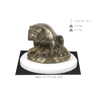 Bulldog II - dog figurine, figure on a white base, trophy for Art-Dog dog show exhibition