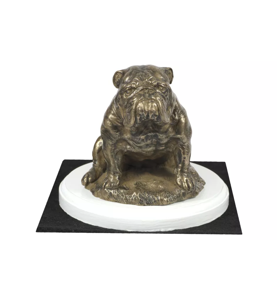 Bulldog III - statuette de chien, figurine sur un socle blanc, trophée pour exposition de chiens de la marque Art-Dog
