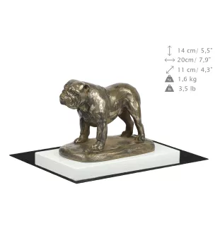 Bulldog, English Bulldog, British Bulldog - dog figurine, figure on a white base, trophy for Art-Dog dog show exhibition