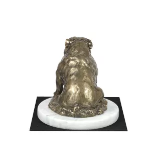 Bulldogge III - Hundestatue, Figur auf weißem Marmor, Trophäe für die Art-Dog-Hundeaustellung