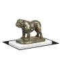 Bulldog, Englische Bulldogge - Hundestatue, Figur auf weißem Marmor, Trophäe für die Art-Dog-Hundeaustellung