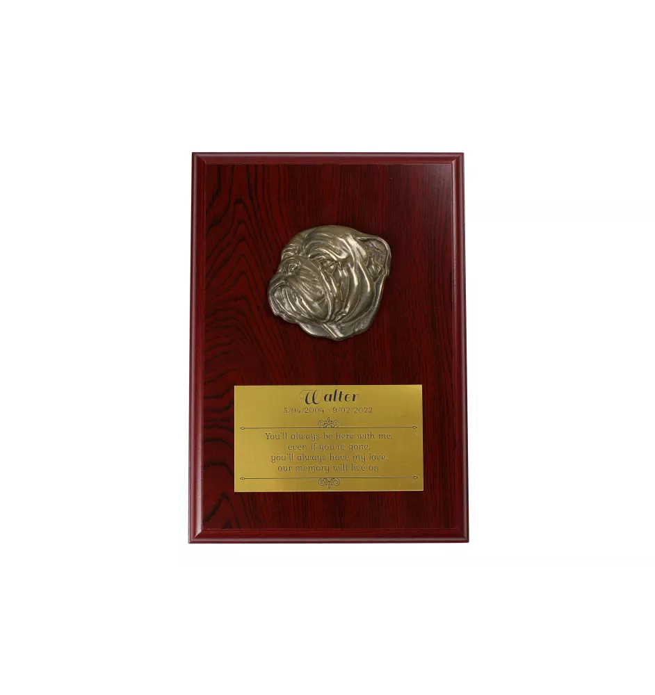 Bulldog I - bas-relief of a dog, small decoration, realistic plaque with the Art-Dog brand