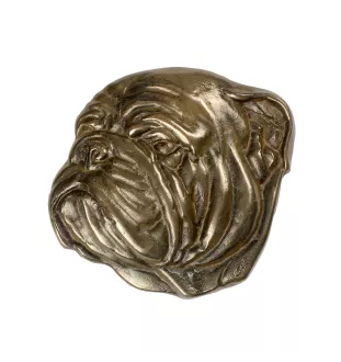 Bulldog I plakietki z zimnego brązu na drewnie Art-Dog