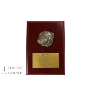 Bulldog I - bas-relief of a dog, small decoration, realistic plaque with the Art-Dog brand