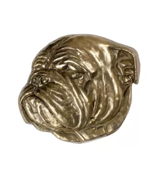 Bulldog II plakietki z zimnego brązu na drewnie Art-Dog