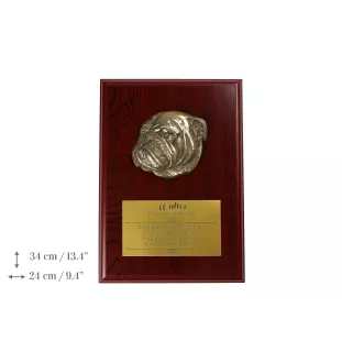 Bulldog II - bas-relief de chien, petit décor, plaque réaliste avec chien de la marque Art-Dog