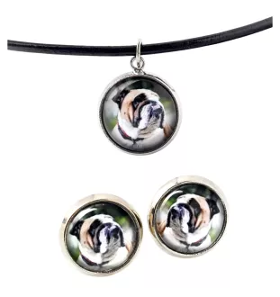 Bulldog, Bulldog anglais - boîte à bijoux avec votre photo, ensemble collier et boucles d'oreilles, produits personnalisés de la marque Art-Dog