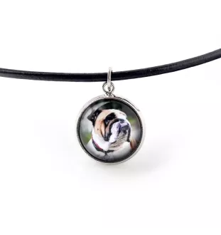 Bulldog, Bulldog anglais - ensemble de bijoux avec votre photo, ensemble fait à la main, bracelet et collier de la marque Art.-Dog