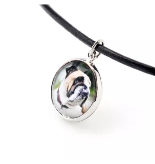 Bulldog, Bulldog anglais - ensemble de bijoux avec votre photo, ensemble fait à la main, bracelet et collier de la marque Art.-Dog