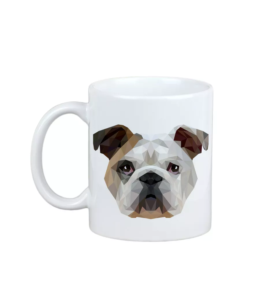 Bulldog, English Bulldog, British Bulldog - cup with a geometric dog image and the inscription Art-Dog