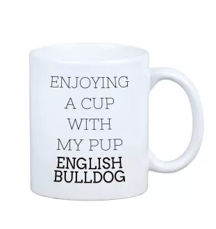 Bulldog, Bulldog anglais - tasse avec une photo et un motif de chien géométrique Art-Dog