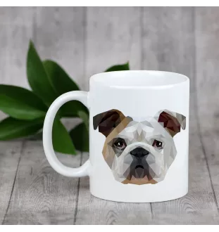 Bulldog, Englische Bulldogge - Becher mit einem Bild und dem Schriftzug geometrischer Hund Art-Dog