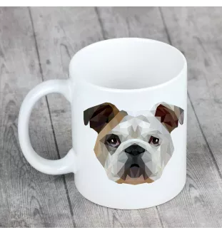 Bulldog, English Bulldog, British Bulldog - cup with a geometric dog image and the inscription Art-Dog