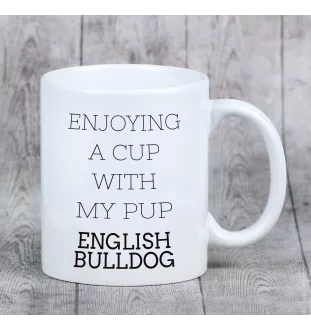 Bulldog, English Bulldog, British Bulldog - cup with a geometric dog image and the inscription Art-Dog