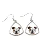 Bulldog, English Bulldog, British Bulldog - earrings with a picture and the inscription geometric dog Art-Dog