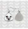 Bulldog, Bulldog anglais - boucles d'oreilles avec une photo et un motif de chien géométrique Art-Dog