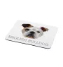 Bulldog, English Bulldog, British Bulldog - geometric mouse pad with a picture and text by Art-Dog