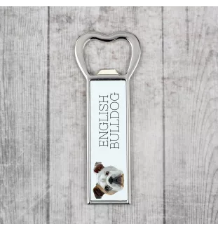 Bulldog, Bulldog anglais - ouvre-bouteille avec une image et une inscription pour la bière Art-Dog