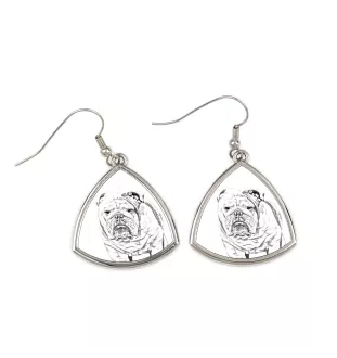 Bulldog, Englische Bulldogge - Hund Ohrringe, hängende Ohrringe mit Bild, personalisierter Schmuck mit dem Aufdruck der Marke Art-Dog