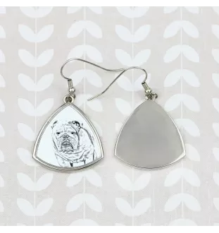 Bulldog, English Bulldog, British Bulldog - dog earrings, hanging earrings with a picture, personalized jewelry with Art-Dog brand print