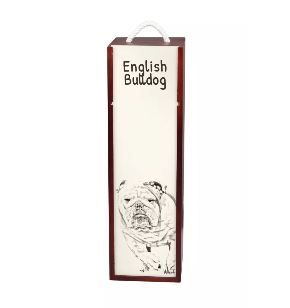 Bulldog, Bulldog anglais - boîte à vin avec chien, boîte à alcool avec graphisme, boîte cadeau personnalisée de la marque Art-Dog