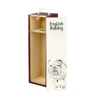 Bulldog, Englische Bulldogge - Weinbox mit Hund, Alkoholbox mit Grafik, personalisierte Geschenkbox der Marke Art-Dog