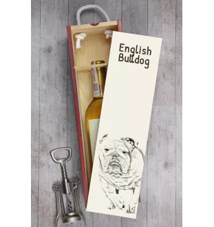 Bulldog, English Bulldog, British Bulldog - wine box with a dog, alcohol box with graphics, personalized gift box from the Art-Dog brand