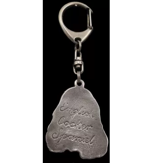 English Cocker Spaniel I - Silver-plated key ring with dog, handbag decoration, backpack pendant by Art-Dog brand