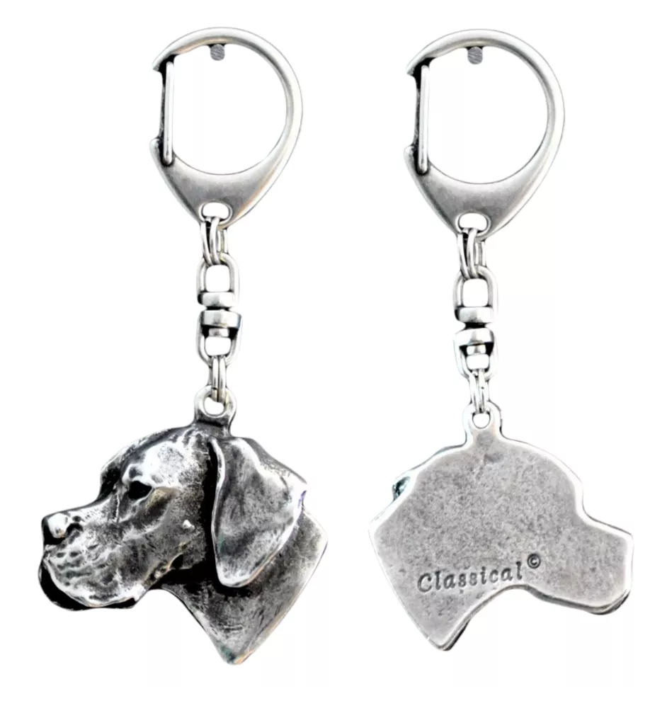 Pointer anglais I - Porte-clés argenté avec chien, décoration de sac à main, pendentif de sac à dos par la marque Art-Dog