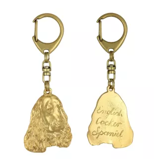 English Cocker Spaniel, Englische Cockerspaniel  I - Vergoldeter Schlüsselanhänger mit Hund, Handtaschenschmuck, Luxus-Accessoire der Marke Art-Dog