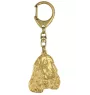English Cocker Spaniel I - Gilded key ring with dog, handbag decoration, luxury accessory by Art-Dog brand