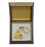 English Cocker Spaniel I - Gilded key ring with dog in gift box, handbag decoration, luxury accessory by Art-Dog brand