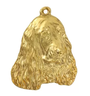 English Cocker Spaniel I - Gilded key ring with dog in gift box, handbag decoration, luxury accessory by Art-Dog brand