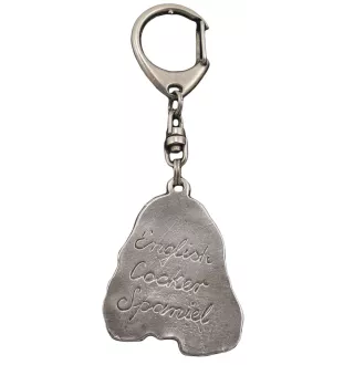 Cocker spaniel anglais I - Porte-clés argenté avec un chien dans une boîte cadeau, décoration de sac à main, pendentif de sac à dos par la marque Art-Dog